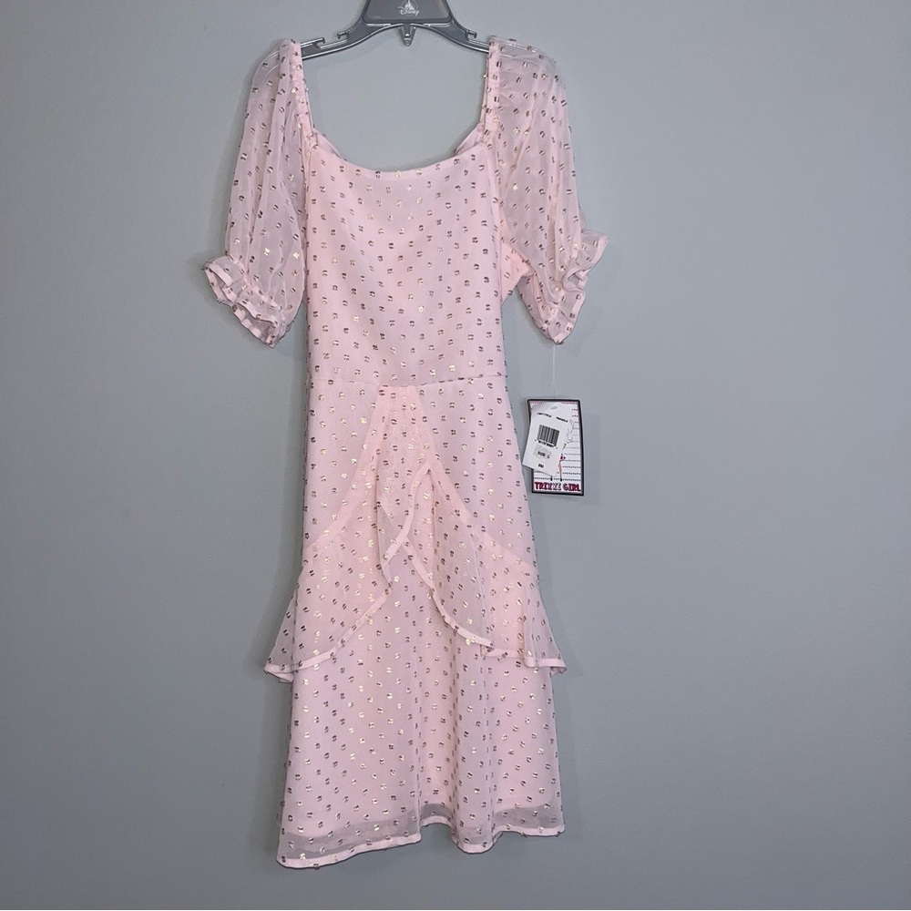 NEW Light Pink Ruffle Dress Youth L